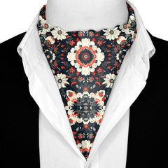 CINTAGE MANDALA SILK ASCOT AND POCKET SQUARE SET – PREMIUM COLLECTION