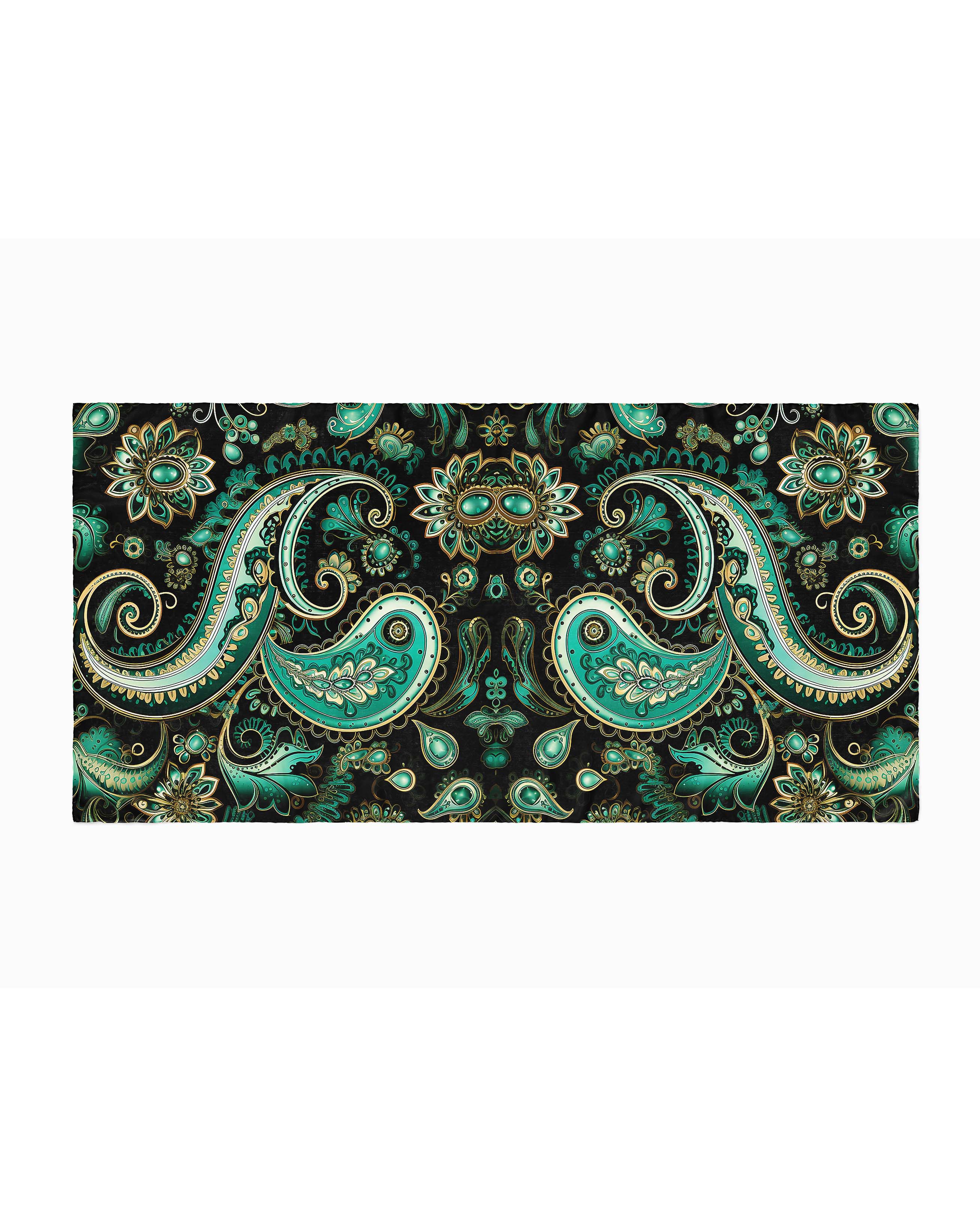 Paisley Silk Scarf | Printed Silk Scarf | Black Wolf