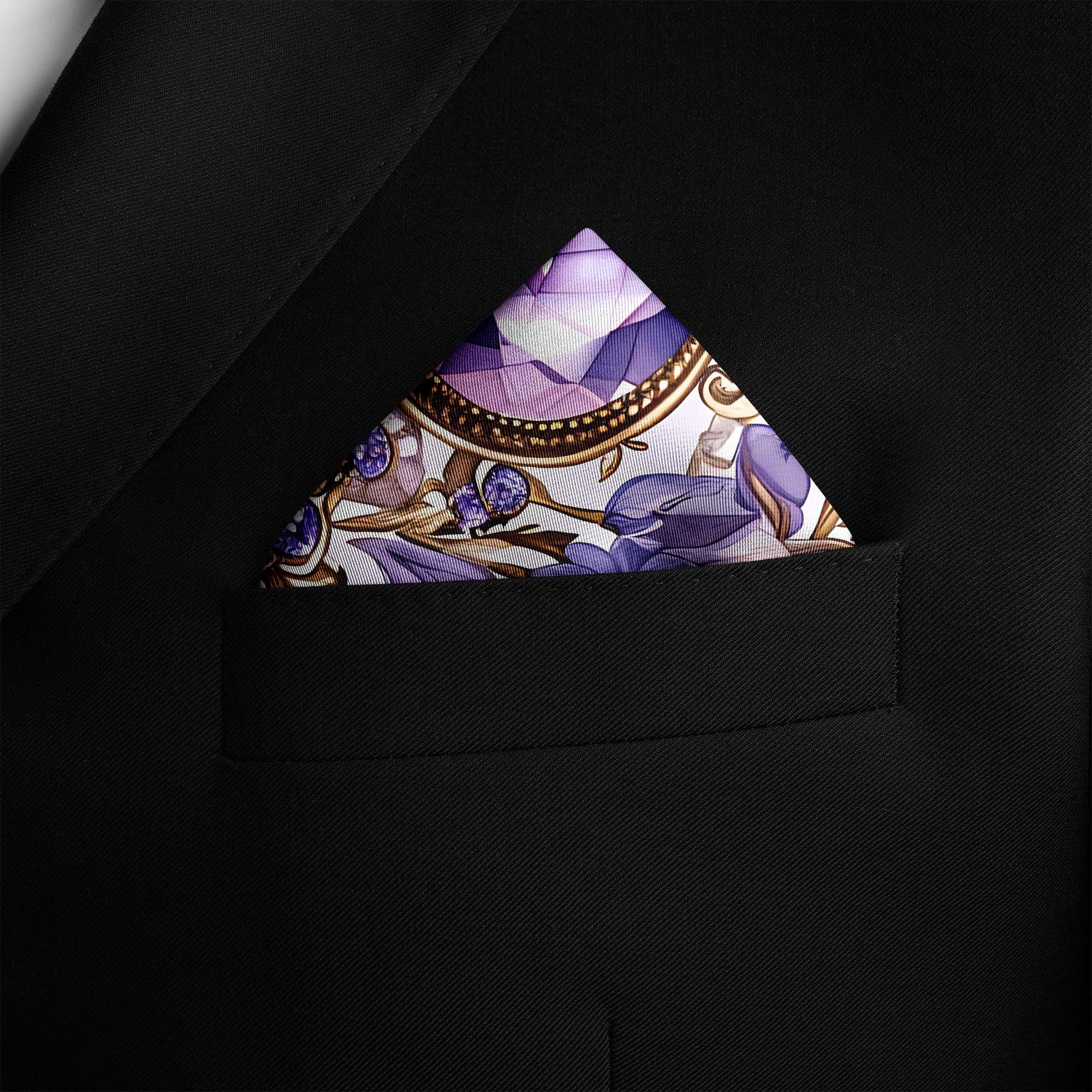 LISIANTHUS FLOWERS SILK POCKET SQUARE