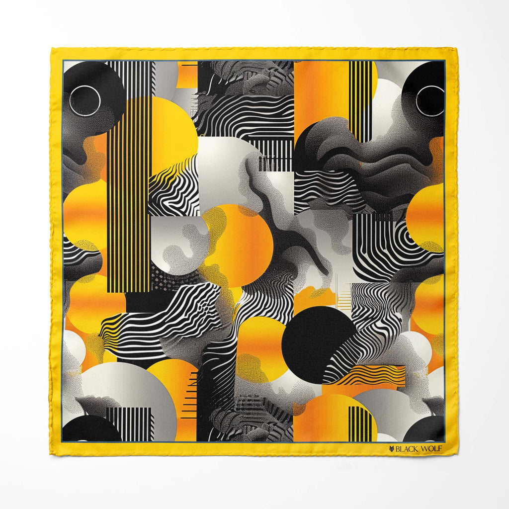 ABSTRACT VINTAGE MEN SCARF AND POCKET SQUARE SET – PREMIUM COLLECTION