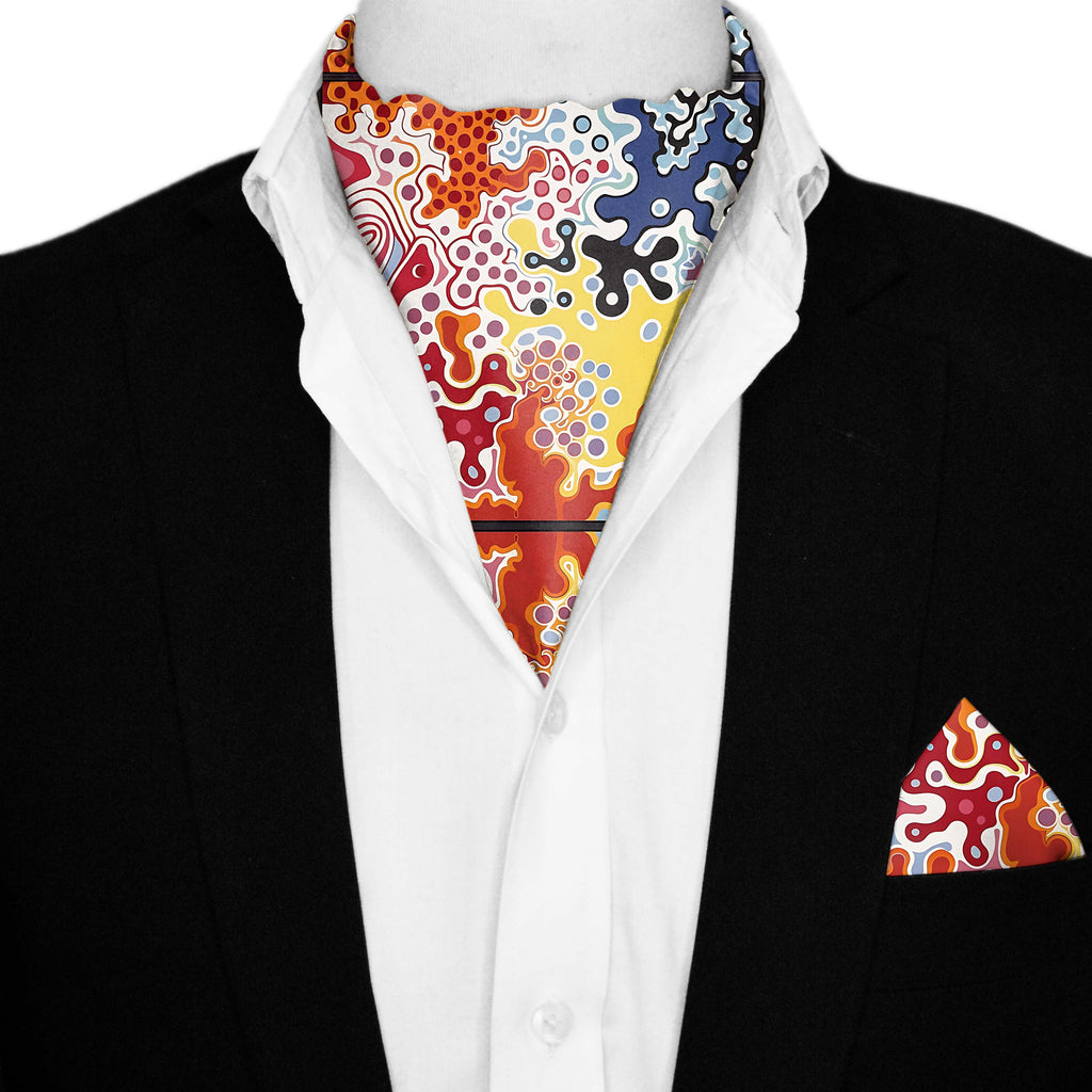 ABSTRACT KEYNOTE SILK ASCOT AND POCKET SQUARE SET – PREMIUM COLLECTION