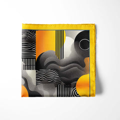 ABSTRACT VINTAGE SILK POCKET SQUARE