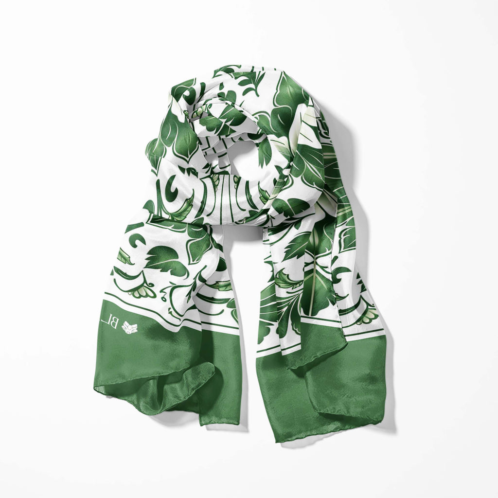 SCANDINAVIAN GREEN MEN SCARF AND POCKET SQUARE SET - PREMIUM COLLECTION