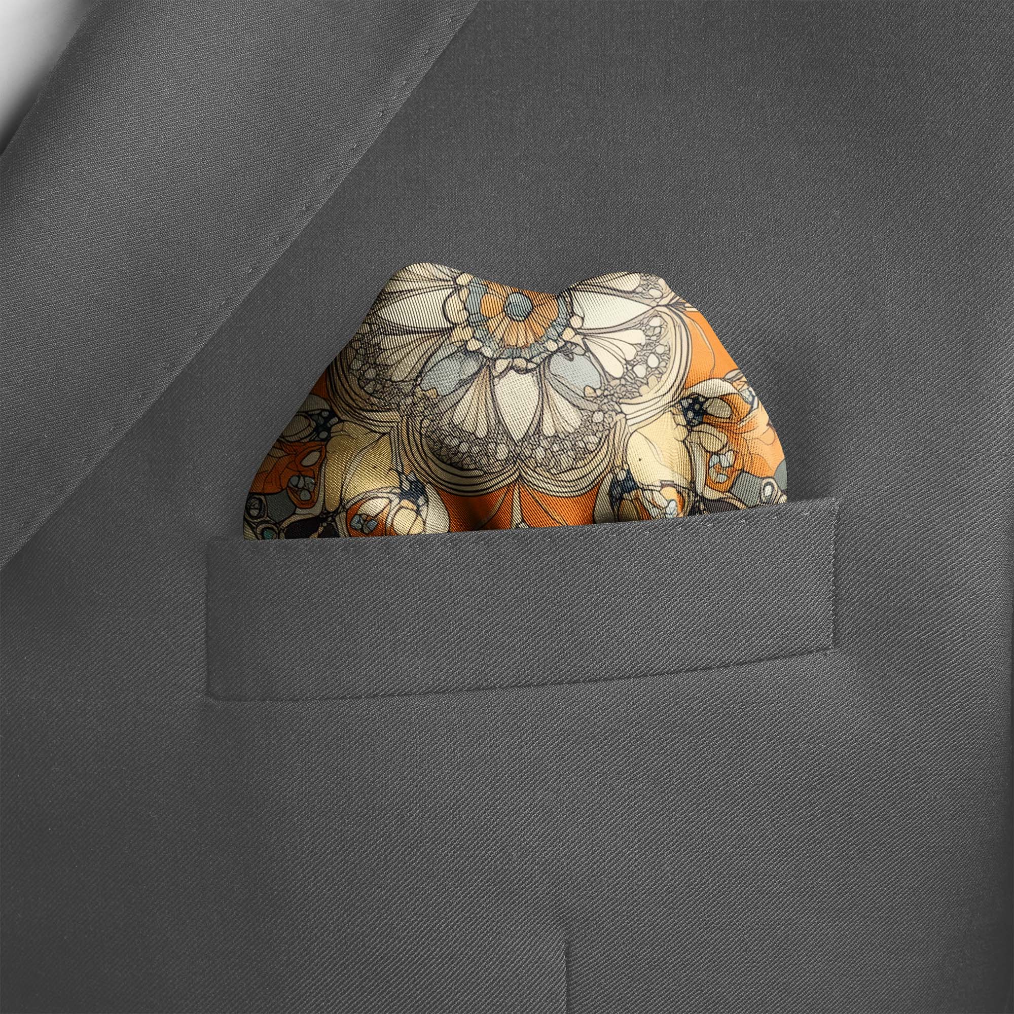 ANTIQUE ANCIENT SILK POCKET SQUARE