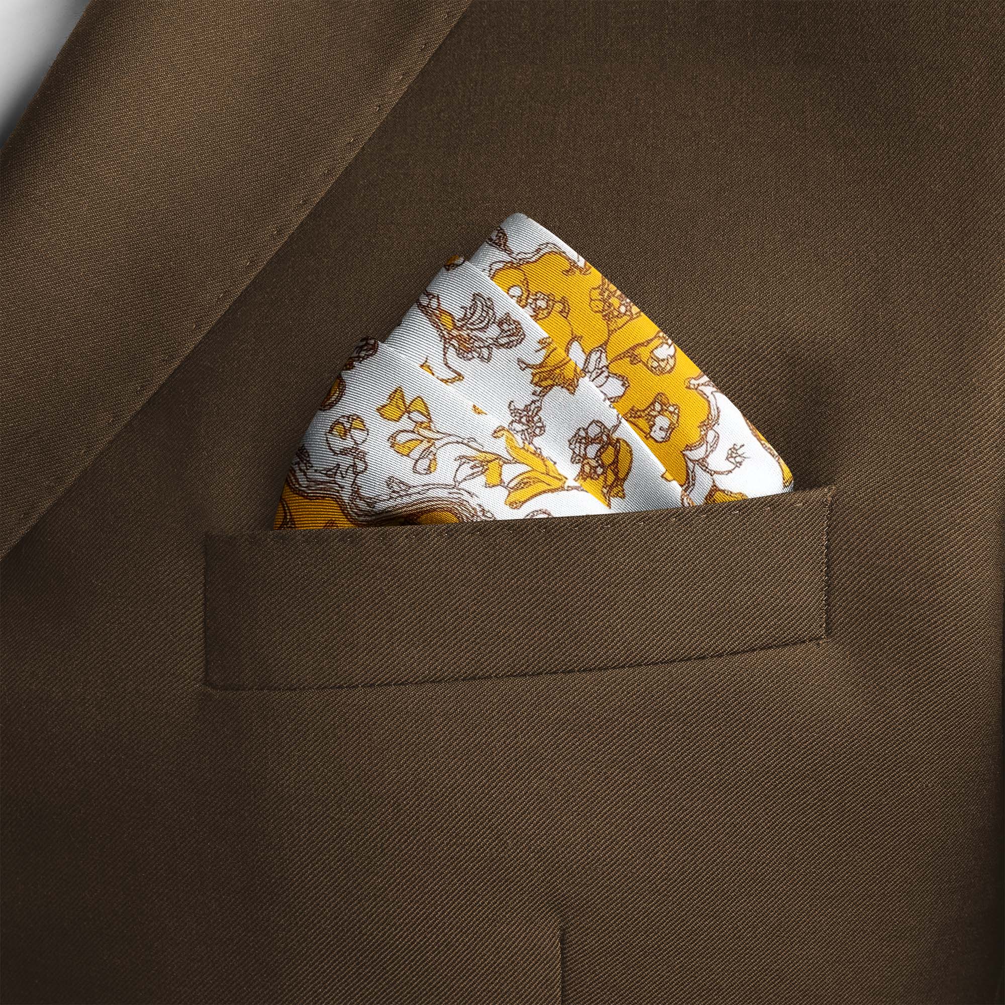 ARABESQUE VINTAGE FLORAL SILK POCKET SQUARE