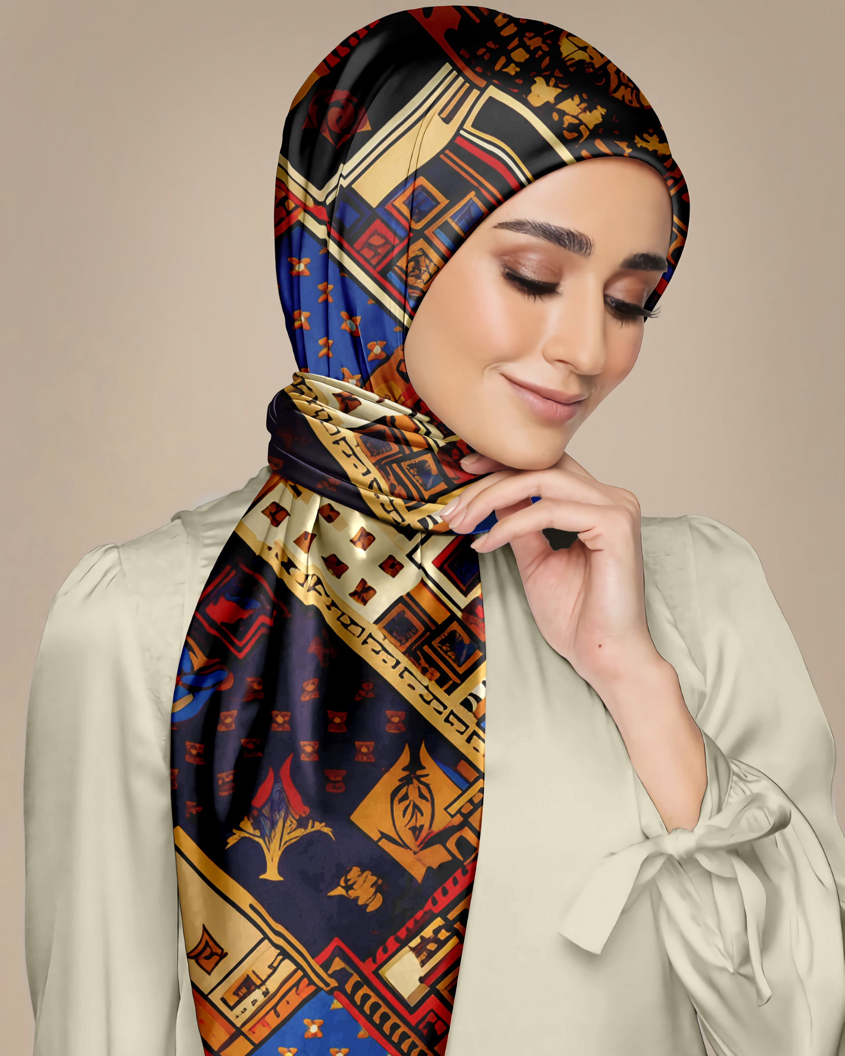 TRADITIONAL ETHNIC SILK WOMEN HIJAB – PREMIUM COLLECTION