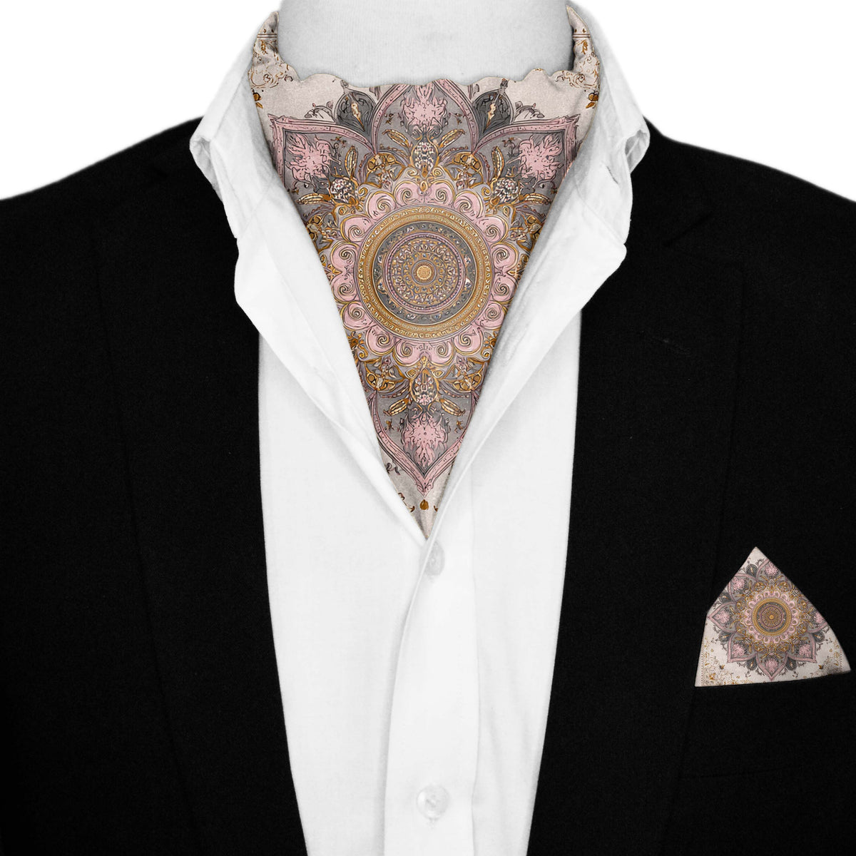ROSABELLA SILK ASCOT AND POCKET SQUARE SET – PREMIUM COLLECTION