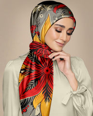 VECTOR FLORAL ART SILK WOMEN HIJAB – PREMIUM COLLECTION