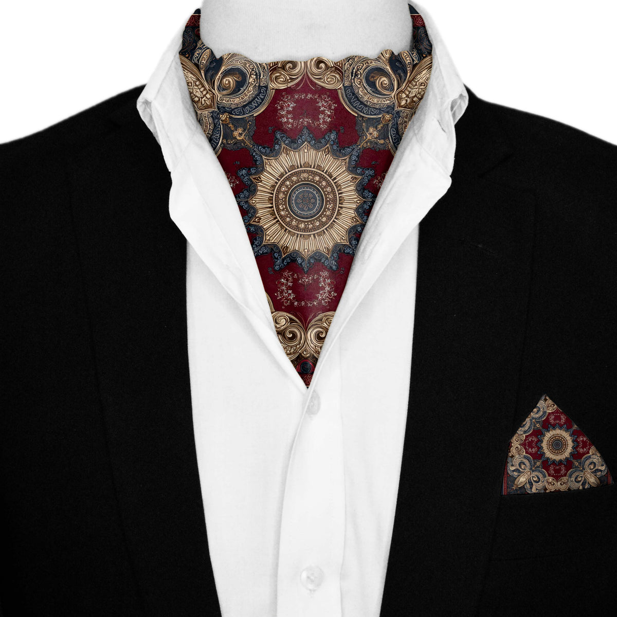 SOLARE SILK ASCOT AND POCKET SQUARE SET – PREMIUM COLLECTION