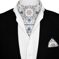 LUXURY ARABIC  SILK ASCOT AND POCKET SQUARE SET – PREMIUM COLLECTION