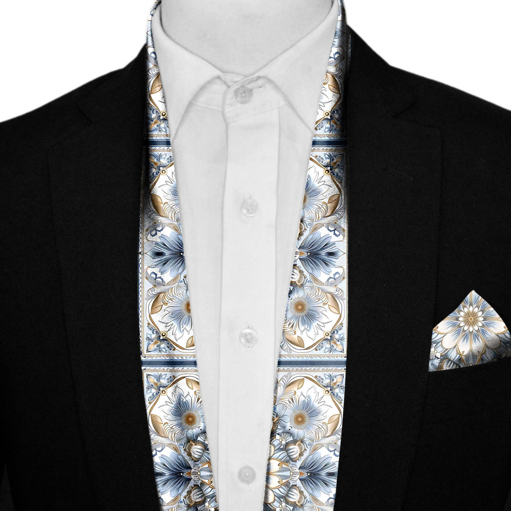 LUXURY ARABIC MEN SCARF AND POCKET SQUARE SET – PREMIUM COLLECTION