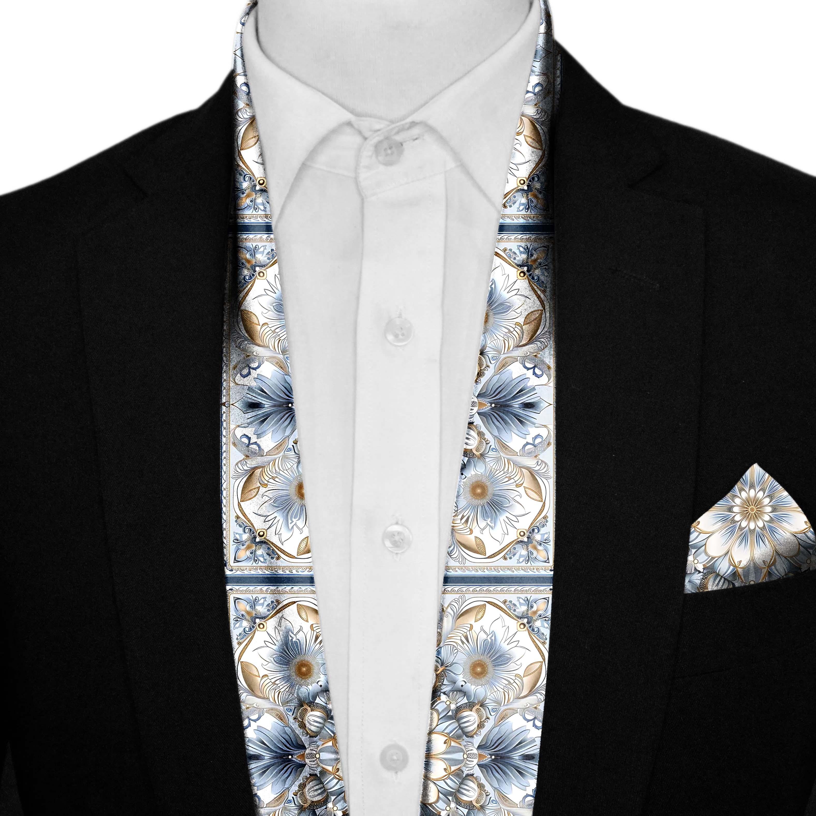 LUXURY ARABIC MEN SCARF AND POCKET SQUARE SET – PREMIUM COLLECTION