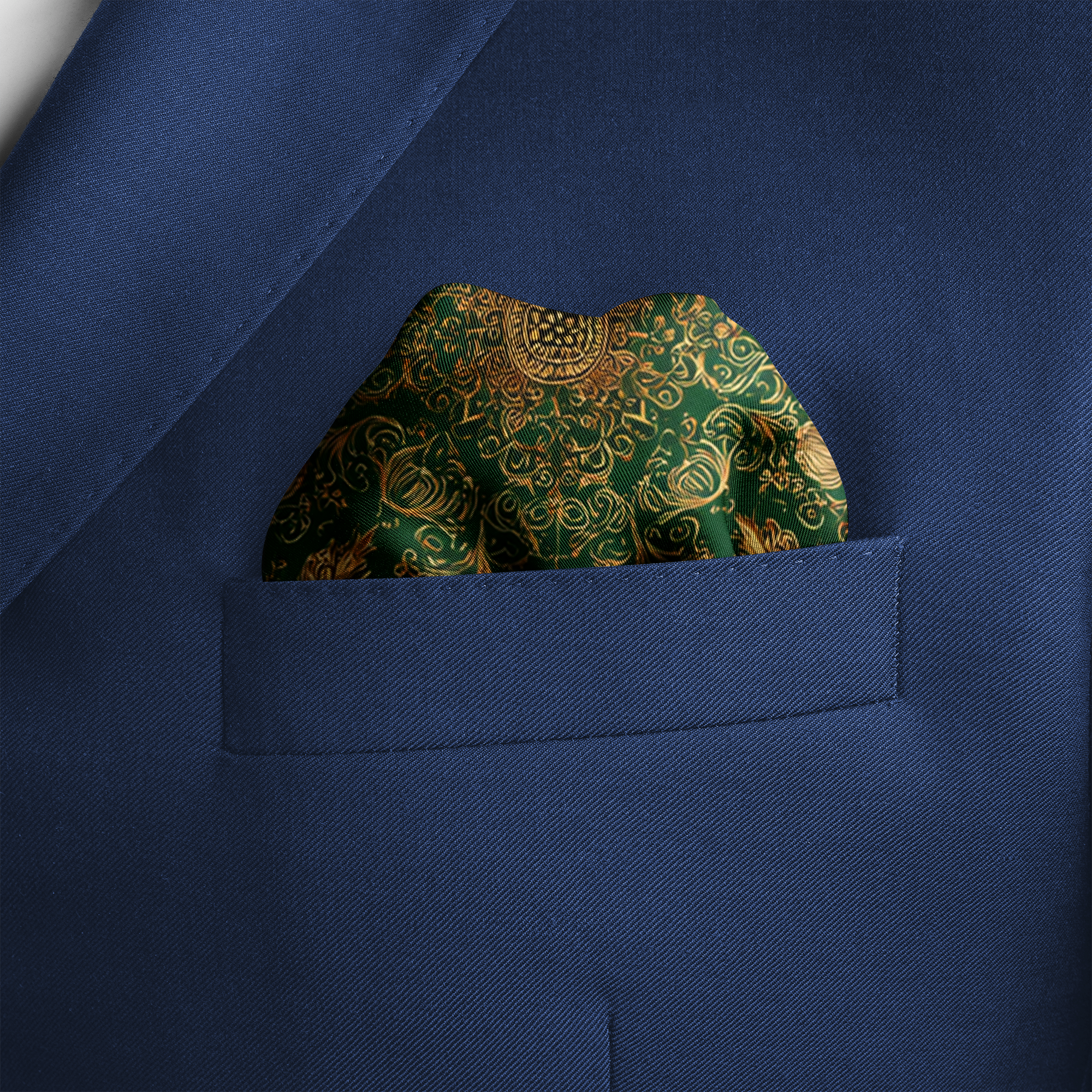 VERIDIAN SILK POCKET SQUARE