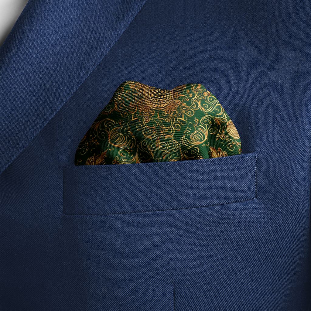VERIDIAN SILK POCKET SQUARE