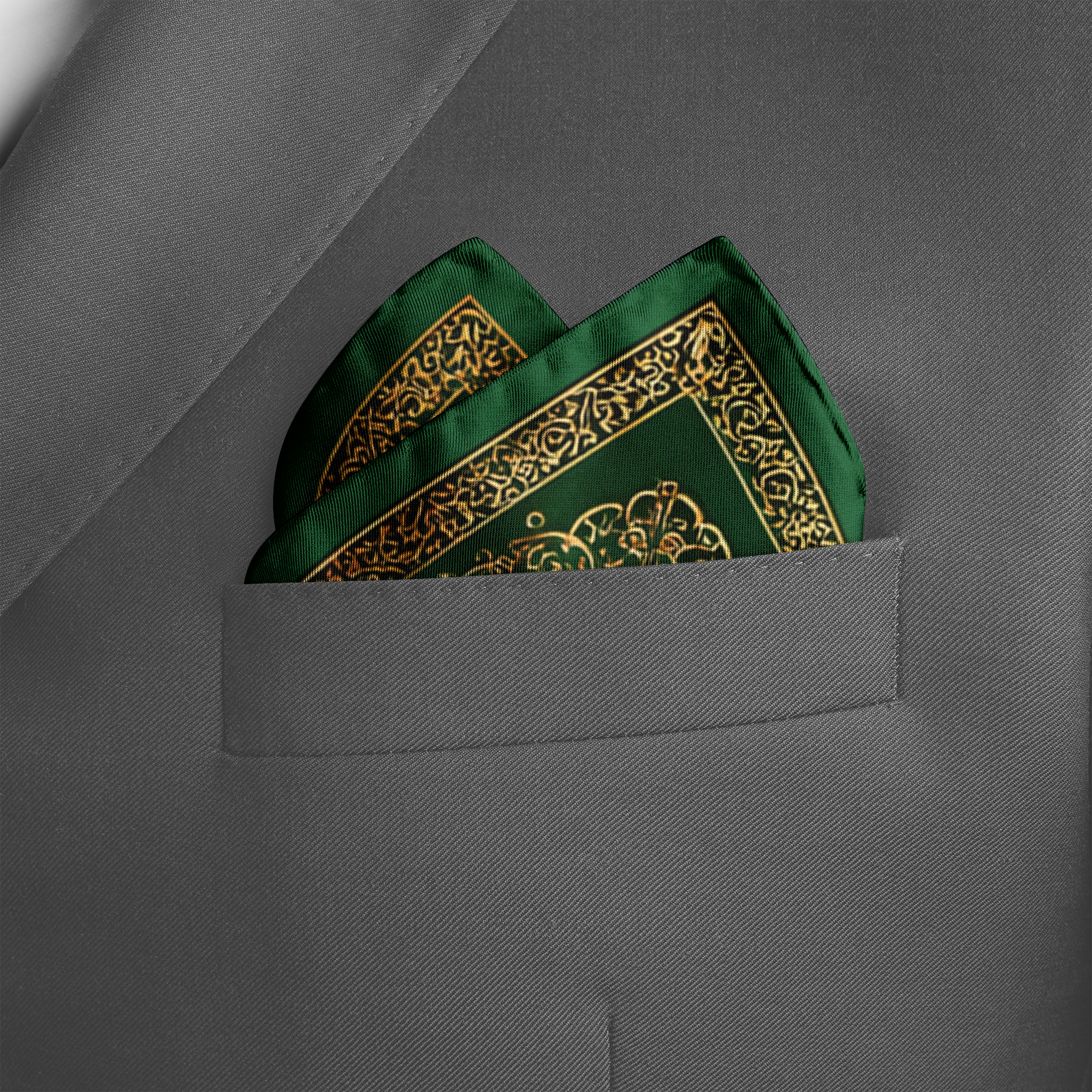 VERIDIAN SILK POCKET SQUARE