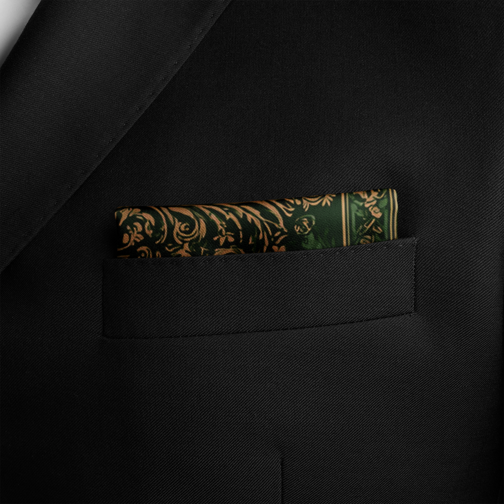 EMERALDINE SILK POCKET SQUARE