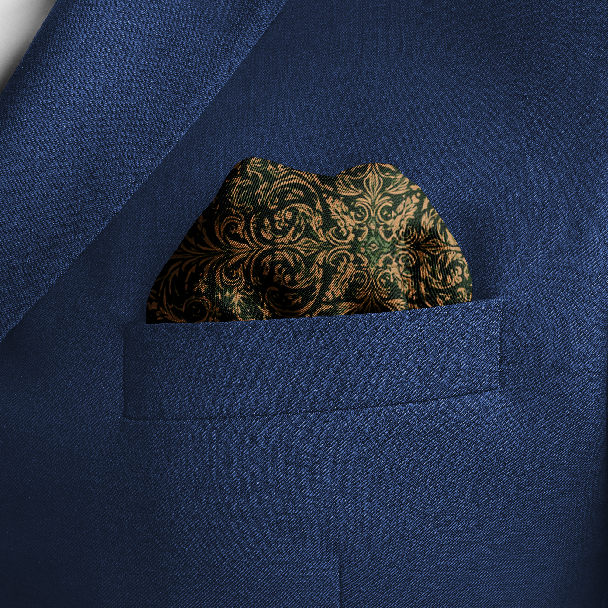EMERALDINE SILK POCKET SQUARE