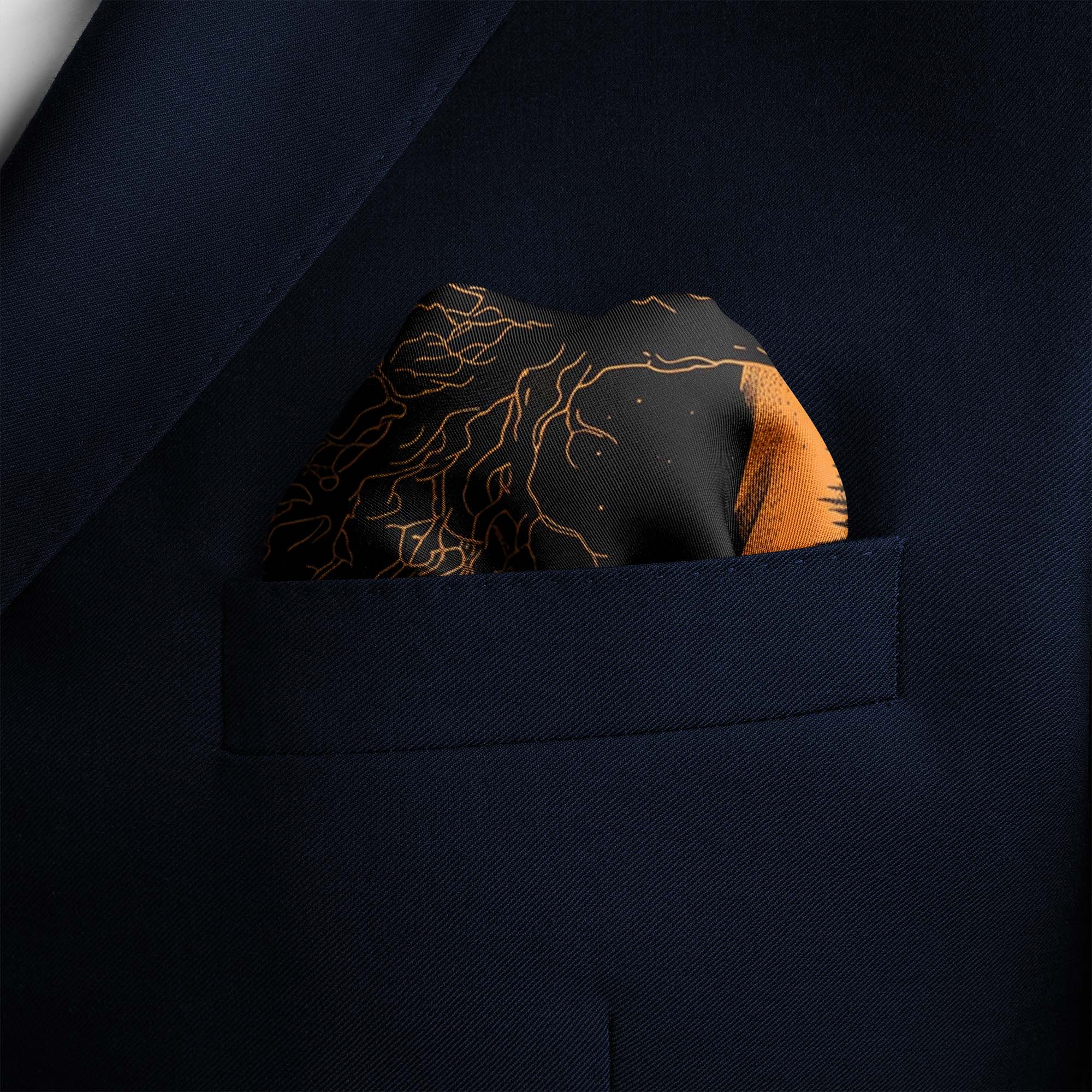 MANA TREE MEDIA SILK POCKET SQUARE