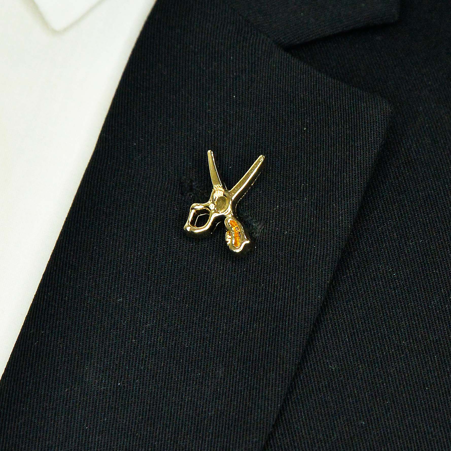 JET BLACK TIE WITH LAPEL PIN AND POCKET SQUARE