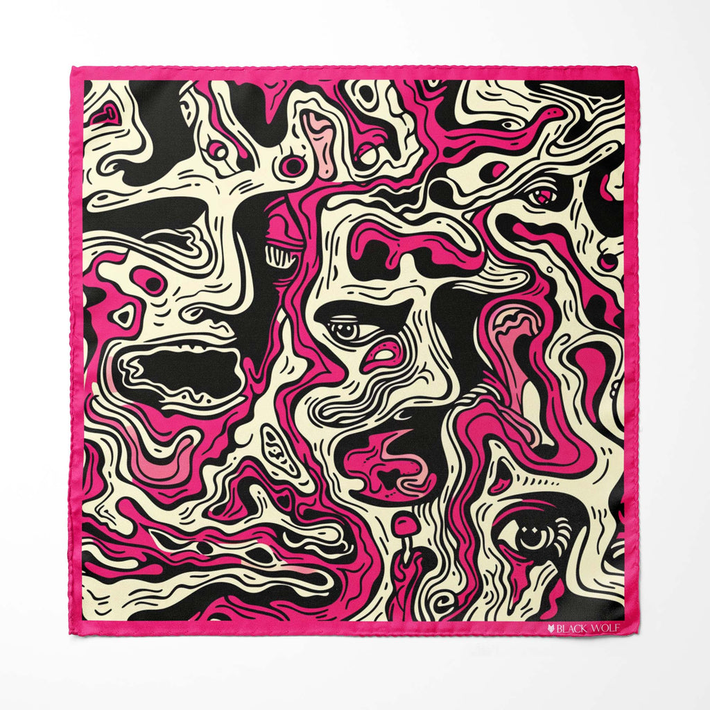 BEEH BECVAR SILK SCARF WITH LAPEL PIN AND POCKET SQUARE