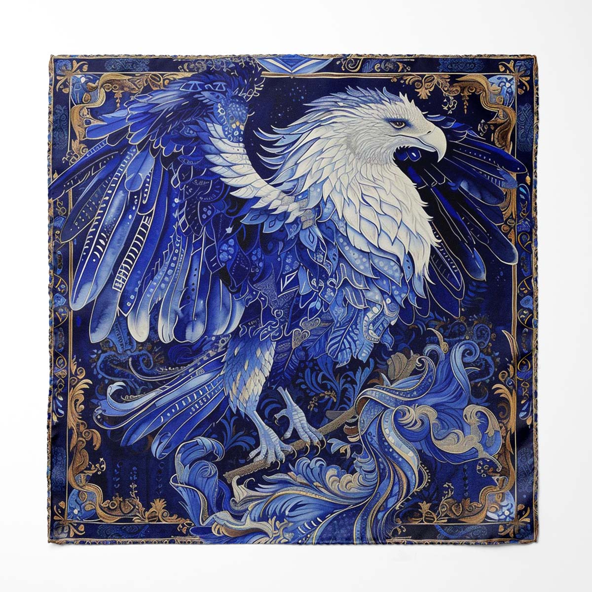BLUE EYE EAGLE MEN SCARF AND POCKET SQUARE SET - PREMIUM COLLECTION