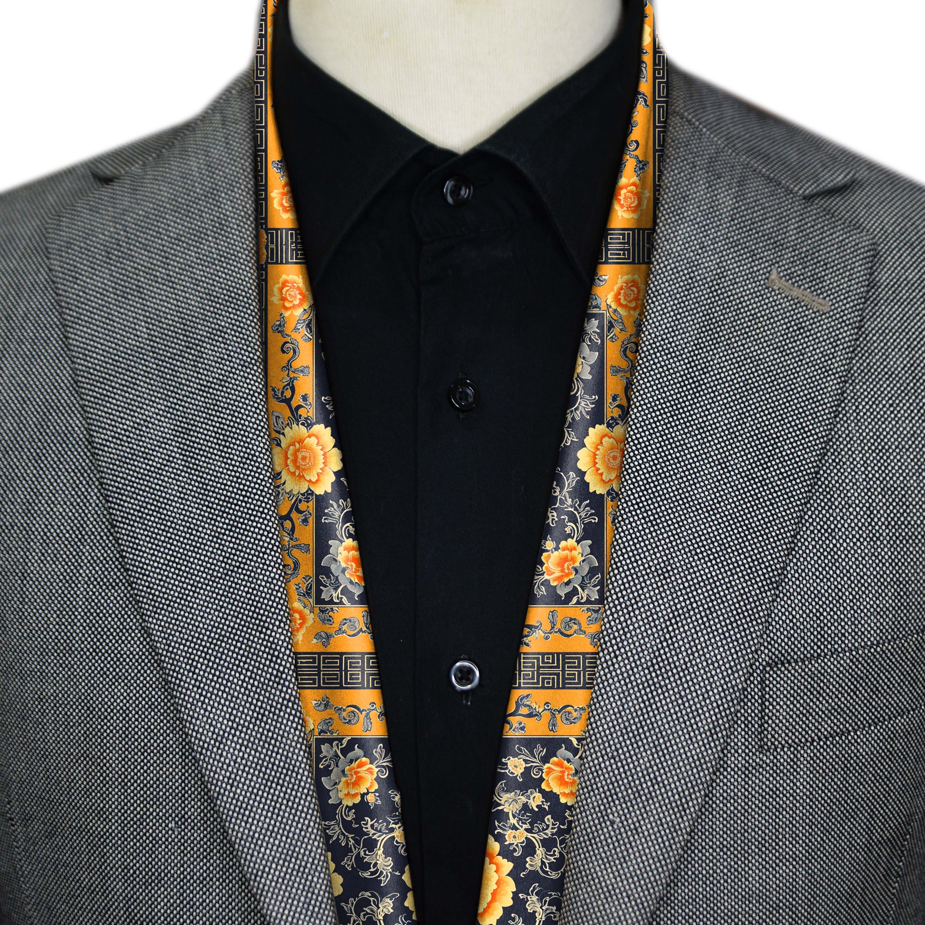 FLOWERS FOLIAGE MEN SCARF - PREMIUM COLLECTION