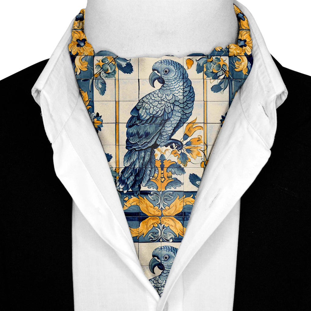 ALELUIA SILK ASCOT WITH LAPEL PIN AND POCKET SQUARE
