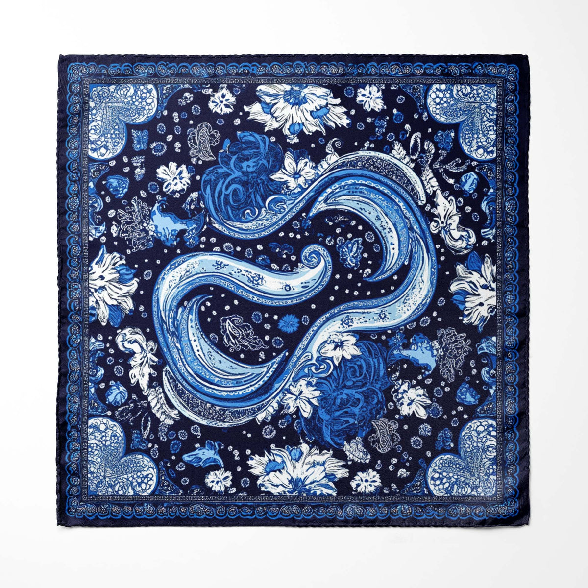 PAISLEY LACE SILK POCKET SQUARE