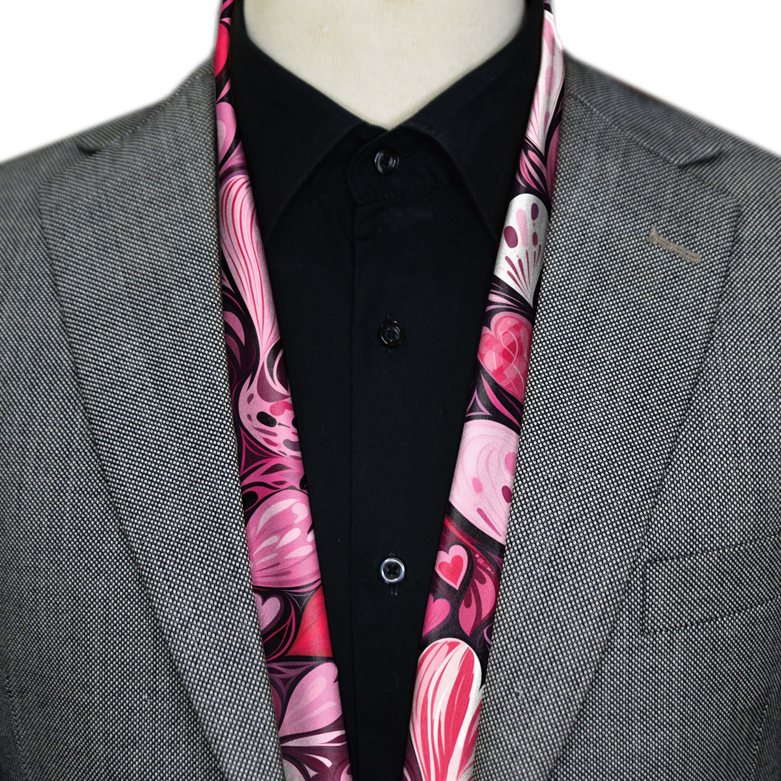 VALENTINE HEART ABSTRACT SILK MEN SCARF - PREMIUM COLLECTION