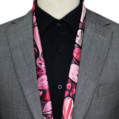 VALENTINE HEART ABSTRACT SILK MEN SCARF - PREMIUM COLLECTION
