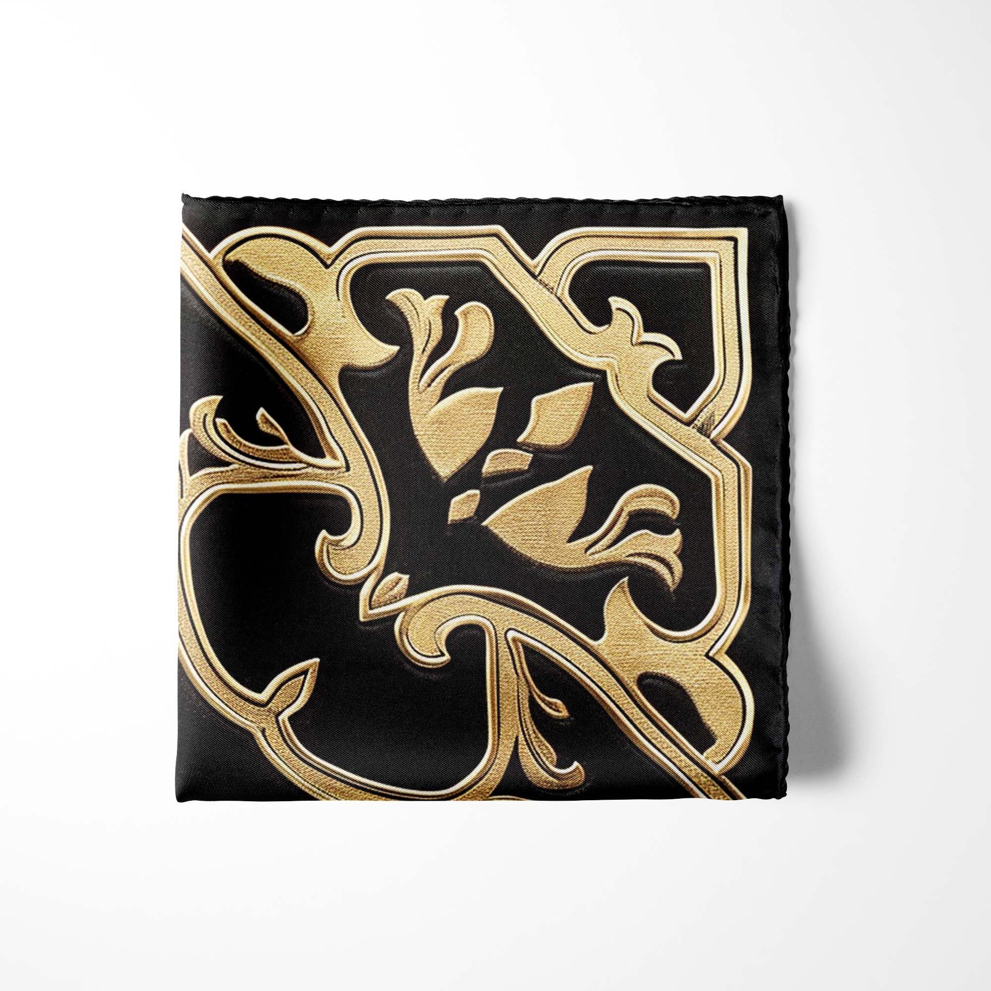 ARABIC FLORAL SILK POCKET SQUARE