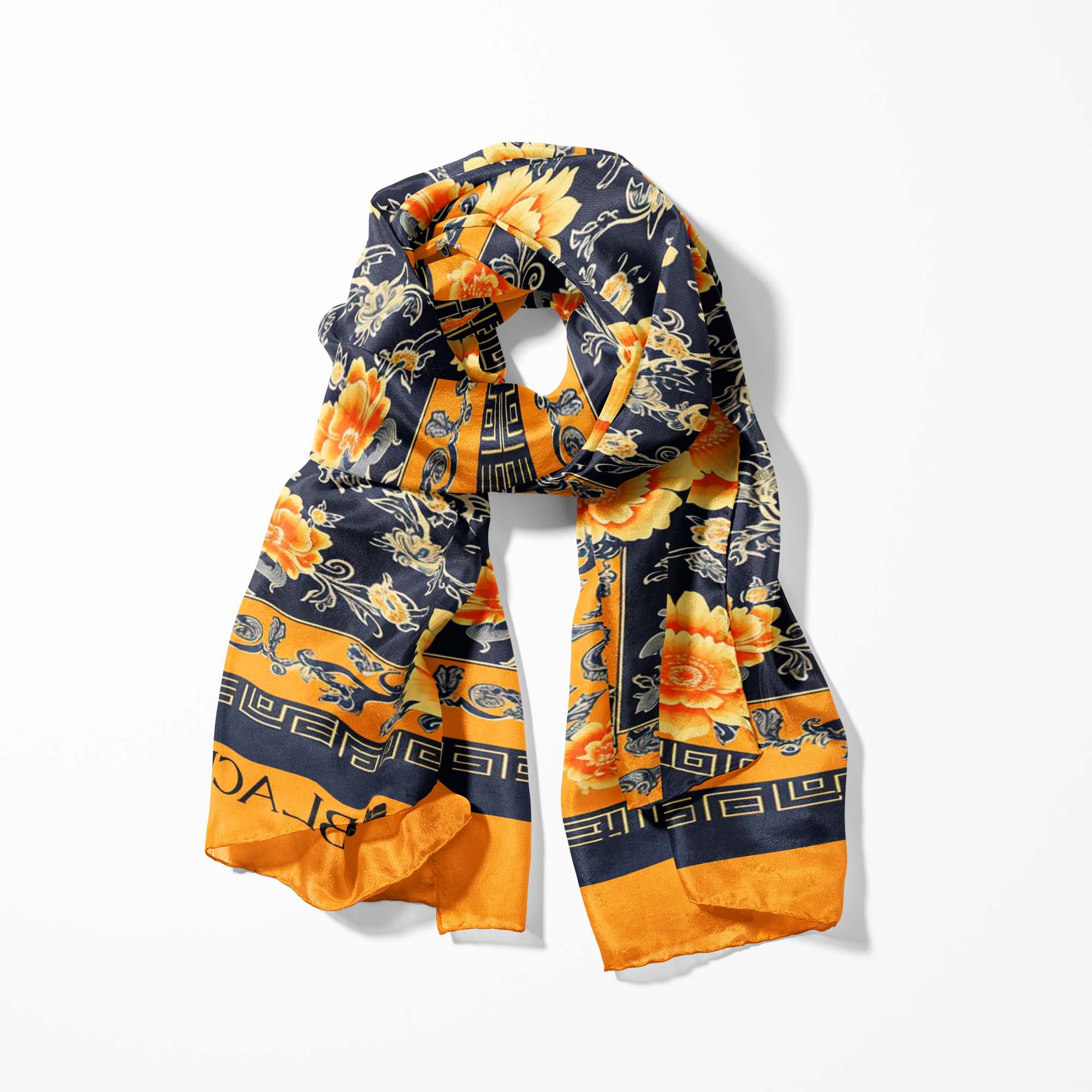 FLOWERS FOLIAGE MEN SCARF AND POCKET SQUARE SET – PREMIUM COLLECTION