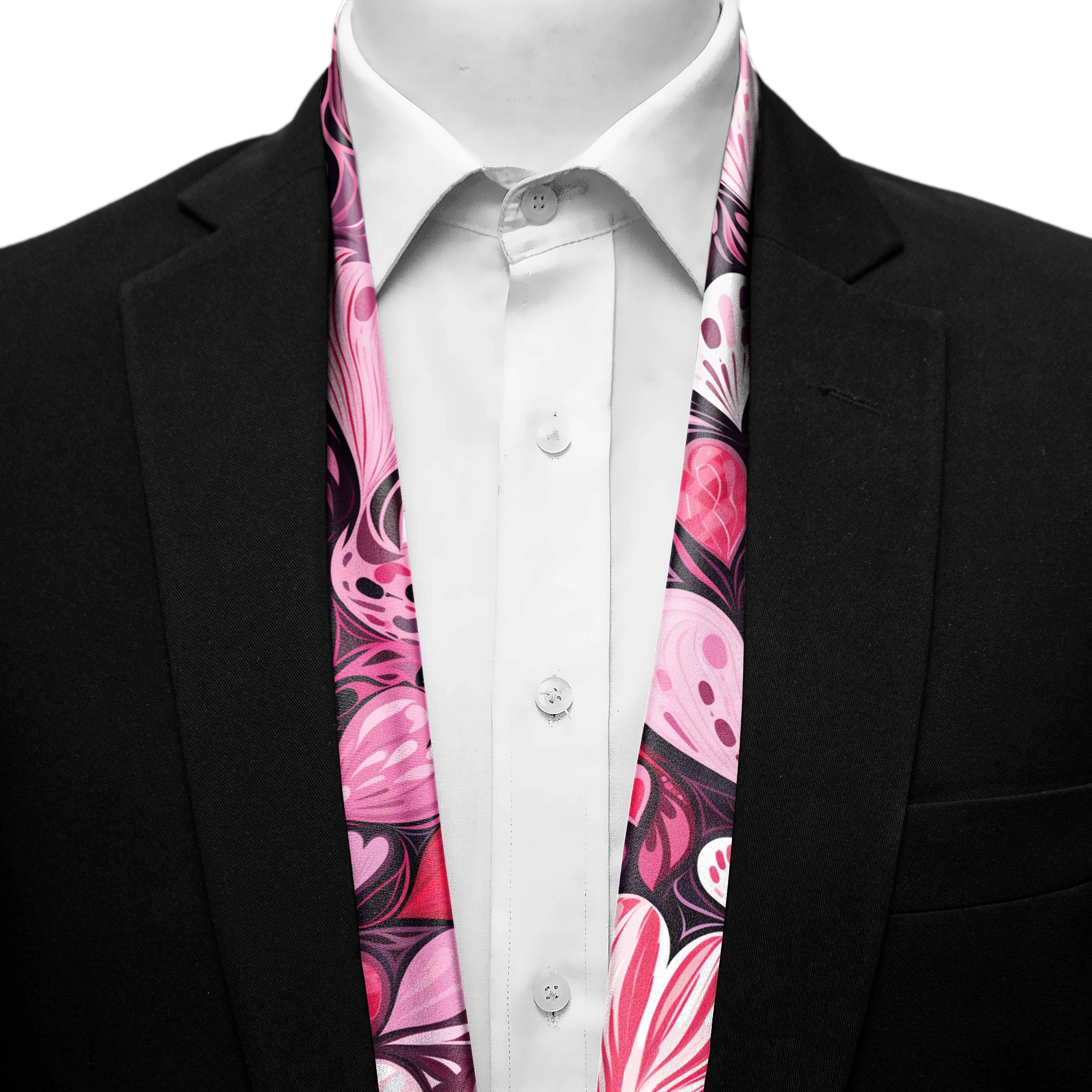 VALENTINE HEART ABSTRACT SILK MEN SCARF - PREMIUM COLLECTION