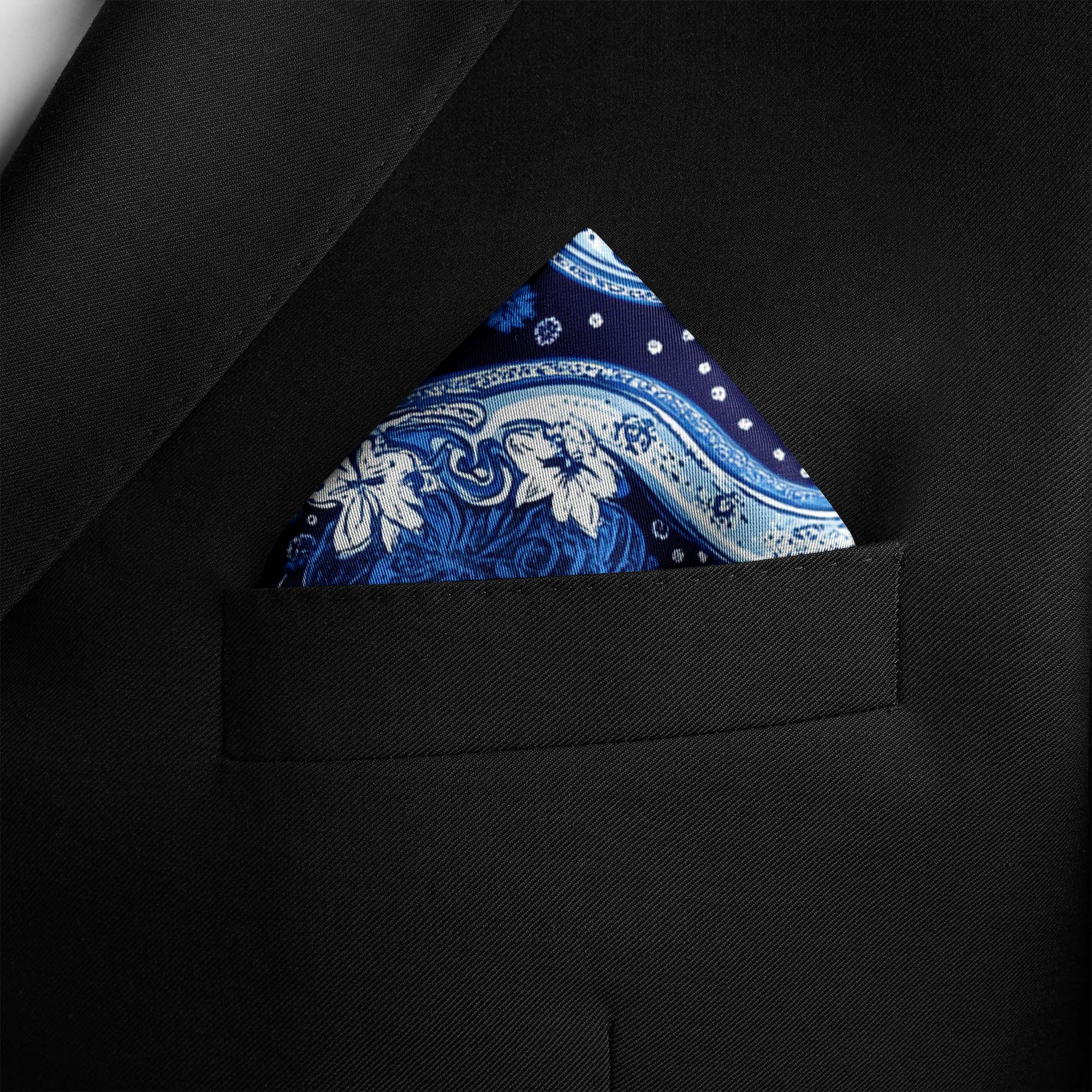 PAISLEY LACE SILK POCKET SQUARE