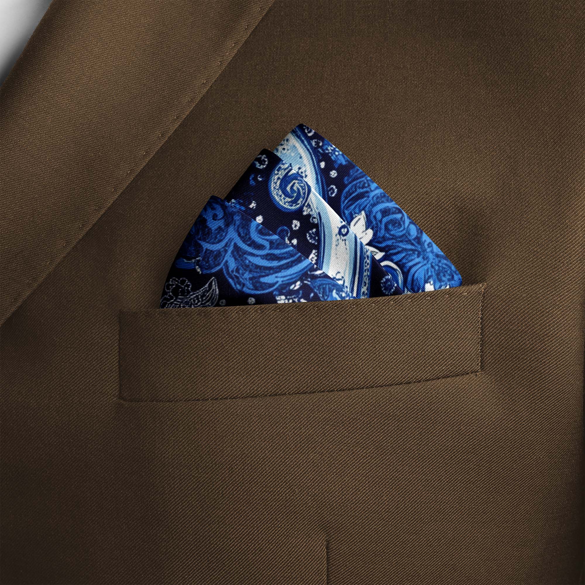 PAISLEY LACE SILK POCKET SQUARE