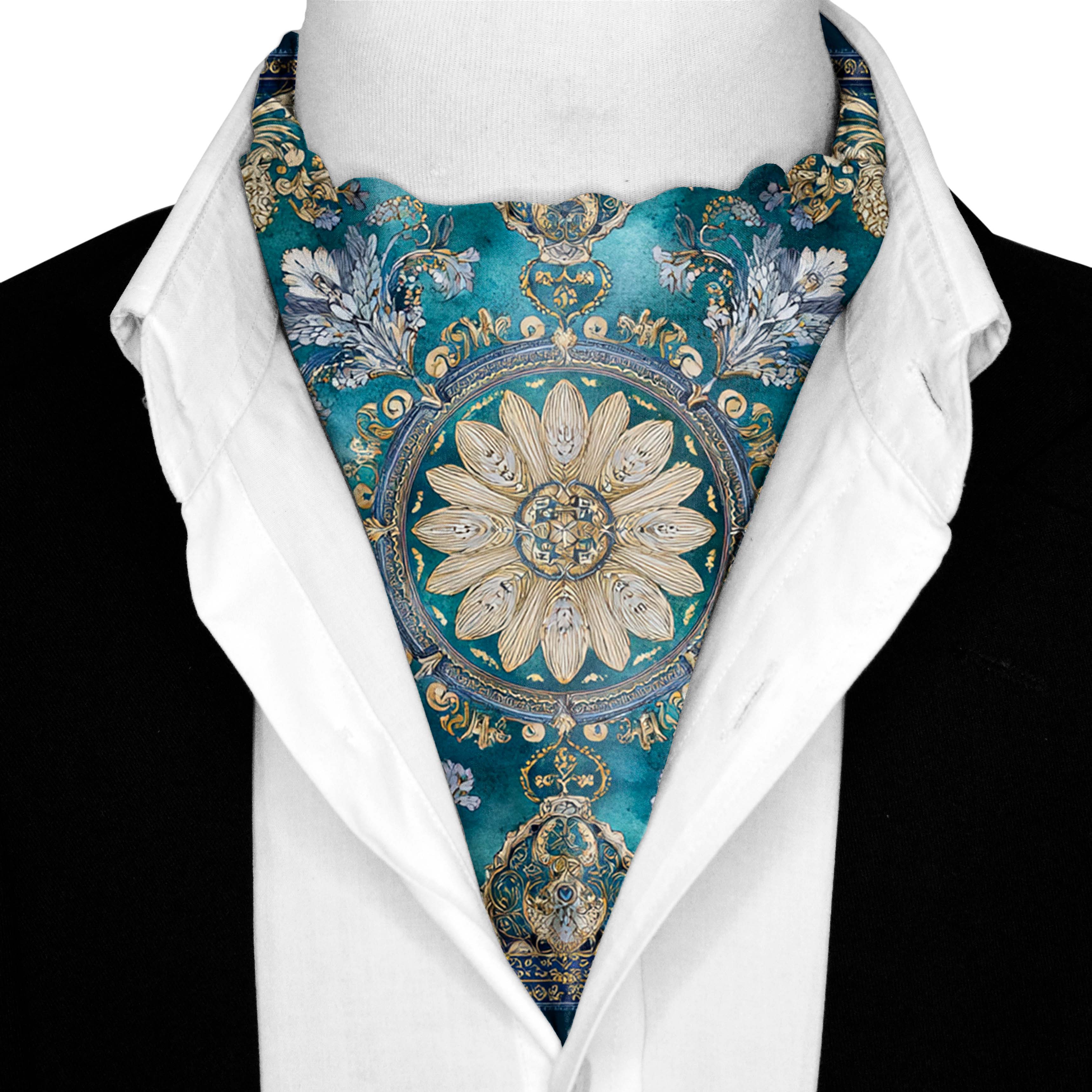SORRENTO SILK ASCOT AND POCKET SQUARE SET – PREMIUM COLLECTION