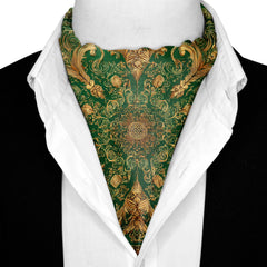 VERIDIAN SILK ASCOT AND POCKET SQUARE SET – PREMIUM COLLECTION