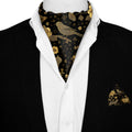 NOIR FAUNA SILK ASCOT AND POCKET SQUARE SET – PREMIUM COLLECTION