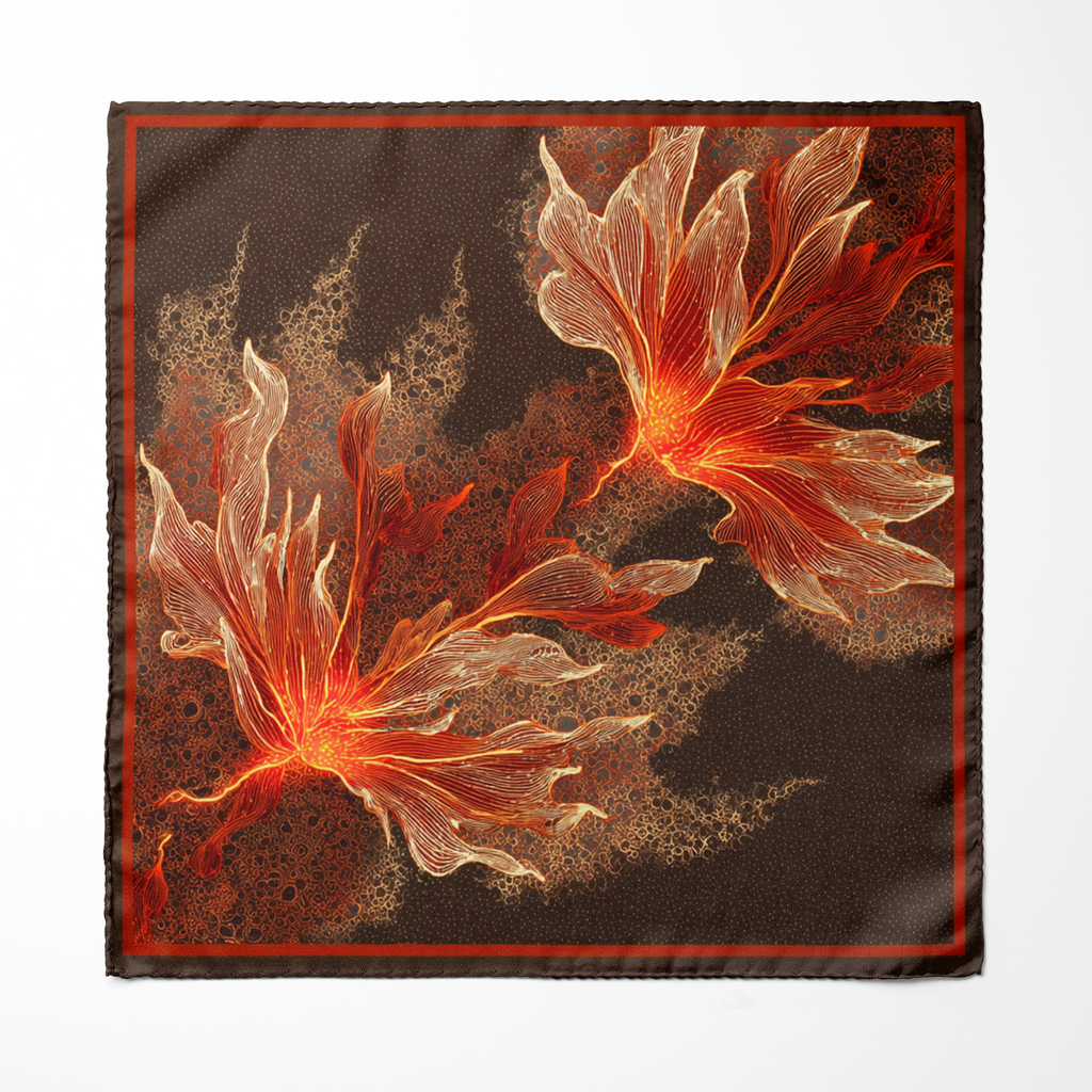 INFERNO SILK ASCOT AND POCKET SQUARE SET – PREMIUM COLLECTION