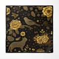 NOIR FAUNA SILK POCKET SQUARE