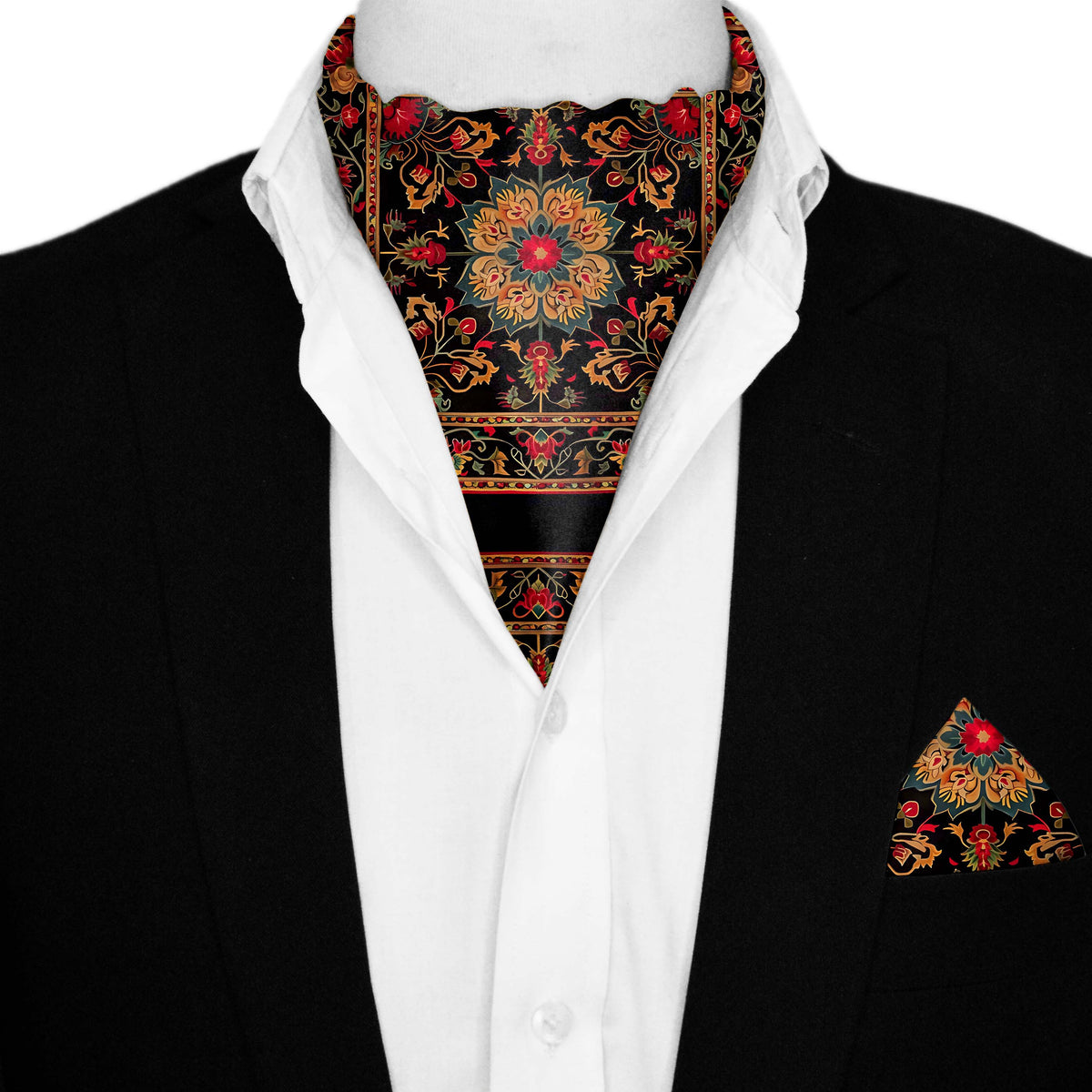 SAFAVIEH HERITAGE SILK ASCOT AND POCKET SQUARE SET – PREMIUM COLLECTION