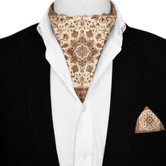 SIENNA SILK ASCOT AND POCKET SQUARE SET – PREMIUM COLLECTION