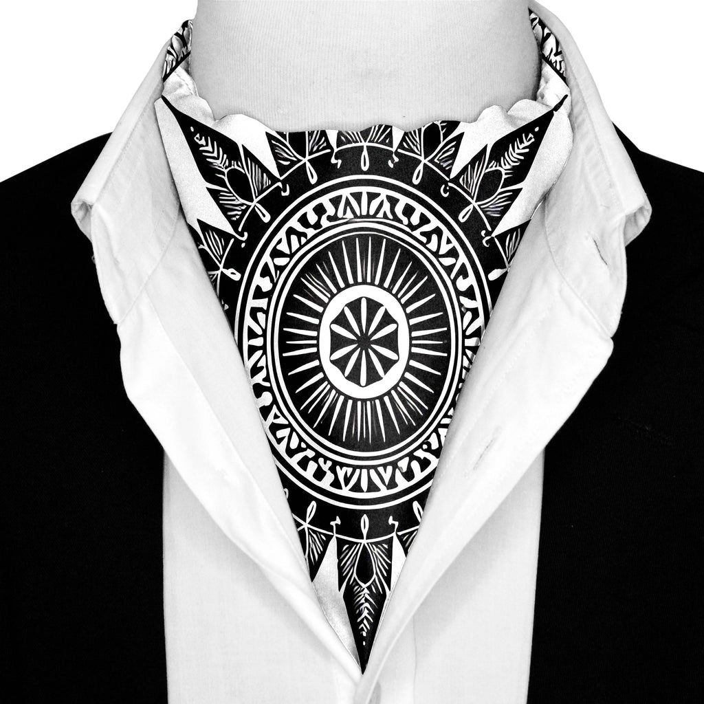 ETHNIC MANDALA  SILK ASCOT AND POCKET SQUARE SET – PREMIUM COLLECTION