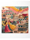Lahore Basant Illustrated Scarf – Old City Festival Art Print Scarf