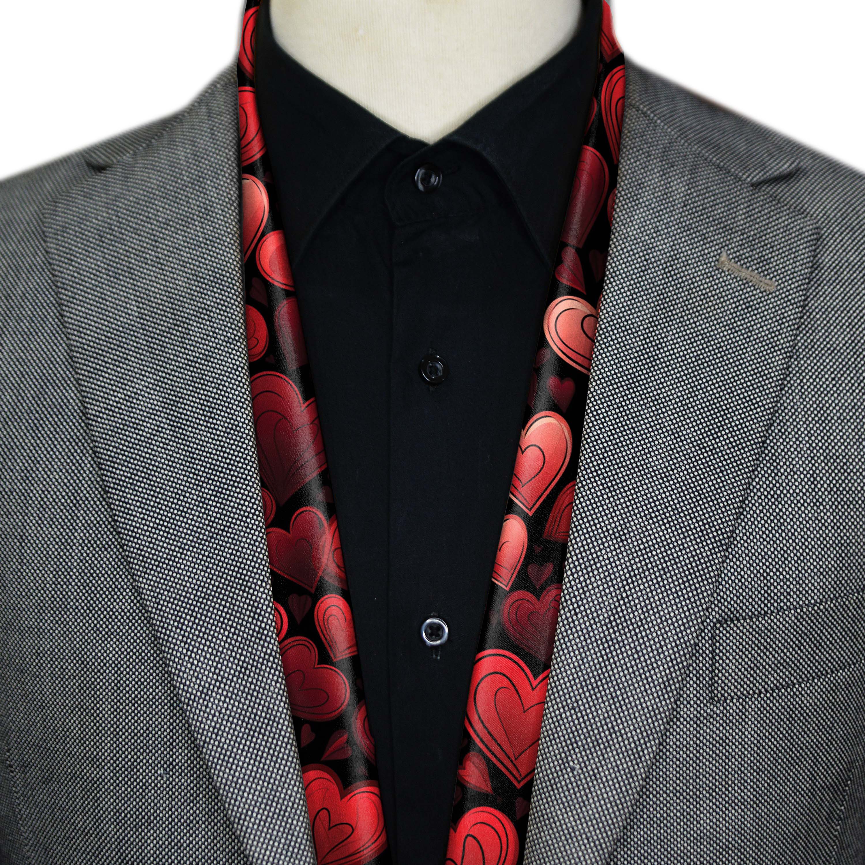 VALENTINE HEART LOVE HEART SILK MEN SCARF - PREMIUM COLLECTION