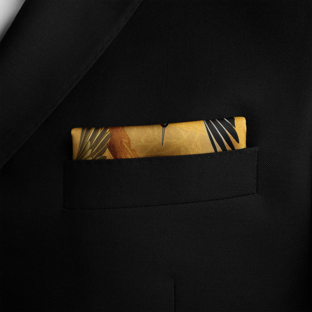 CRANE BIRDS SILK POCKET SQUARE