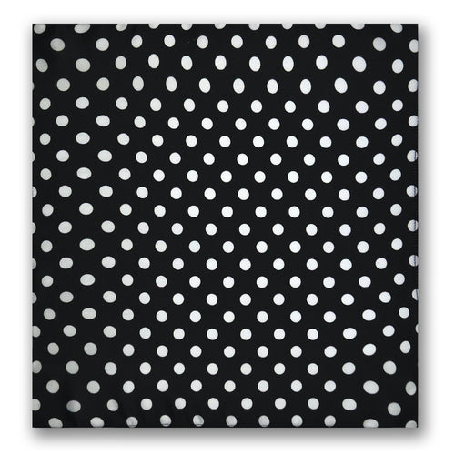 BLACK SMALL POLKA DOTS SILK ASCOT AND POCKET SQUARE SET – PREMIUM COLLECTION
