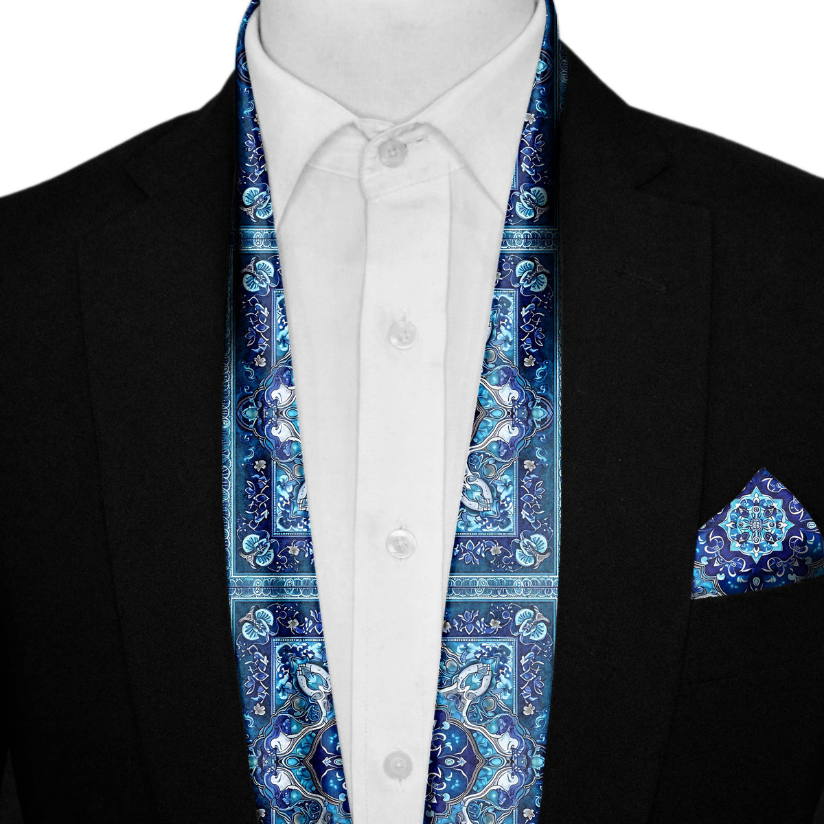 PERSIAN ART MEN SCARF AND POCKET SQUARE SET – PREMIUM COLLECTION