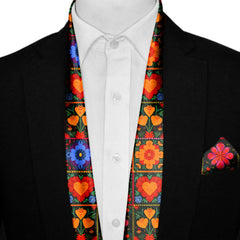 SPAIN FLOWER MEN SCARF AND POCKET SQUARE SET – PREMIUM COLLECTION