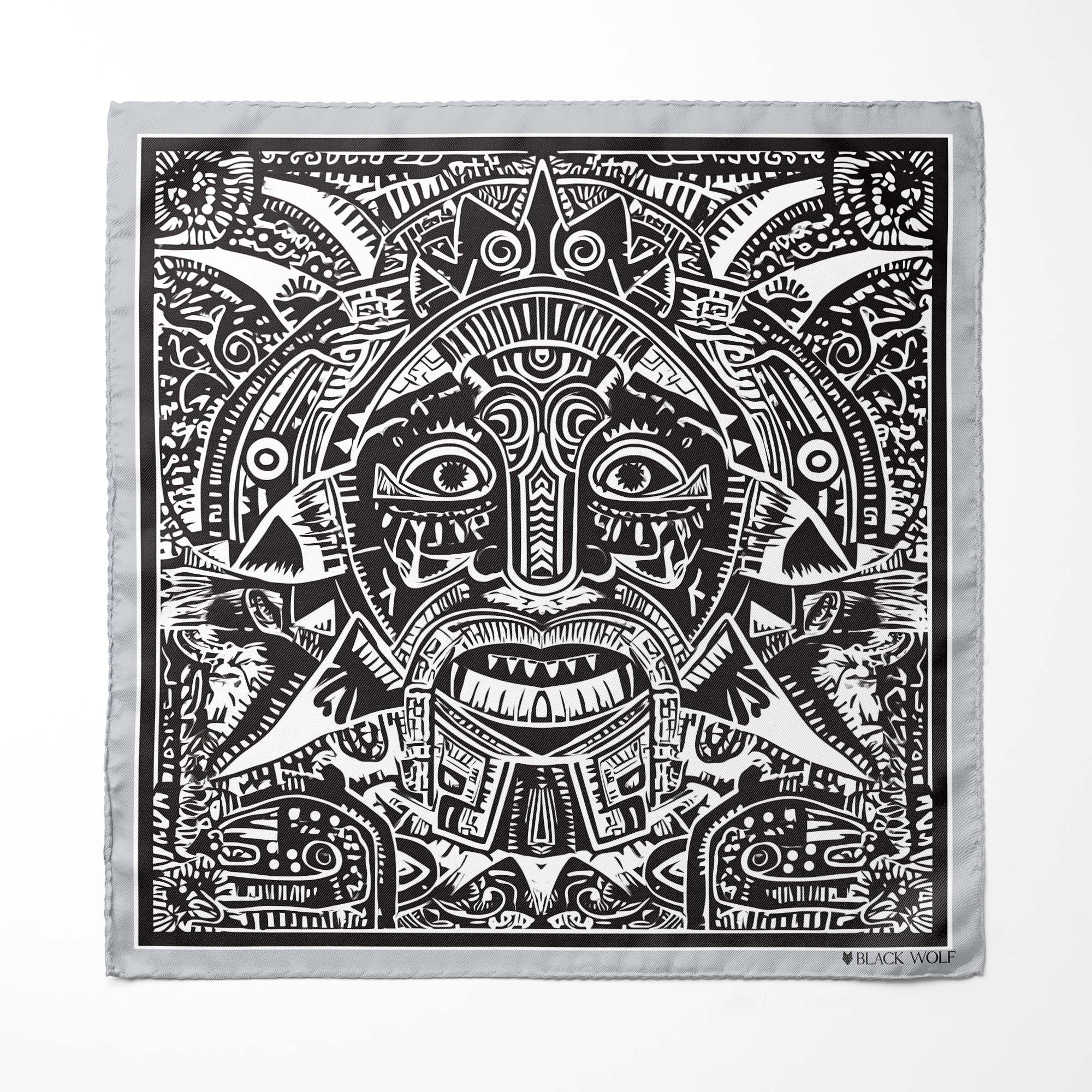 MAYAN PATTERN MEN SCARF AND POCKET SQUARE SET – PREMIUM COLLECTION
